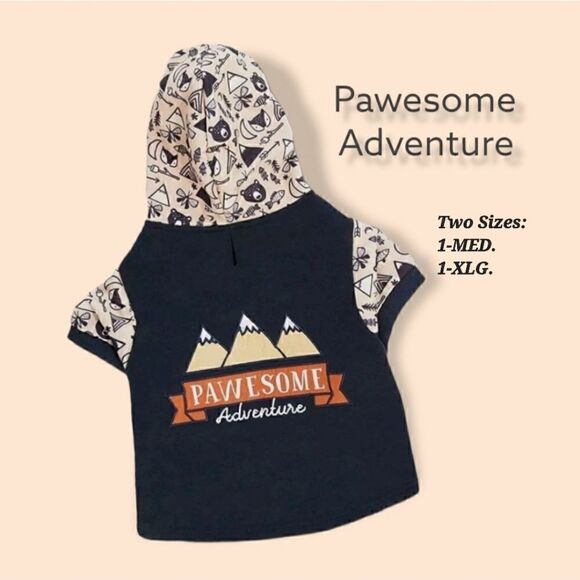 Tried On- Dog Pawesome Adventure Hoodie (DG3-lg) DG2-XL) - Picture 1 of 5
